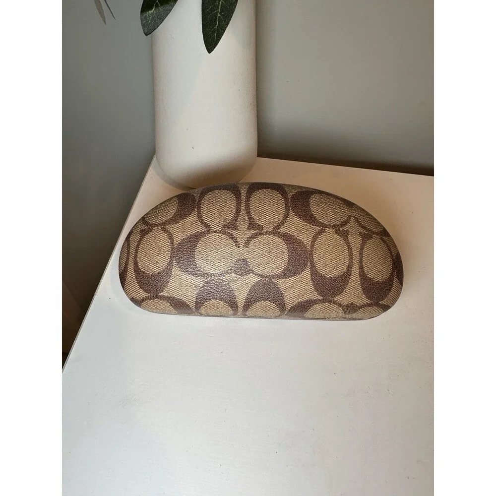 Coach Signature C Hard Shell Eyeglasses Sunglasses Case Brown Tan Logo